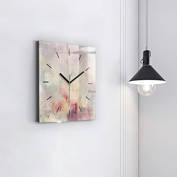 Wanduhr modern quadratisch Gemalte Abstraktion