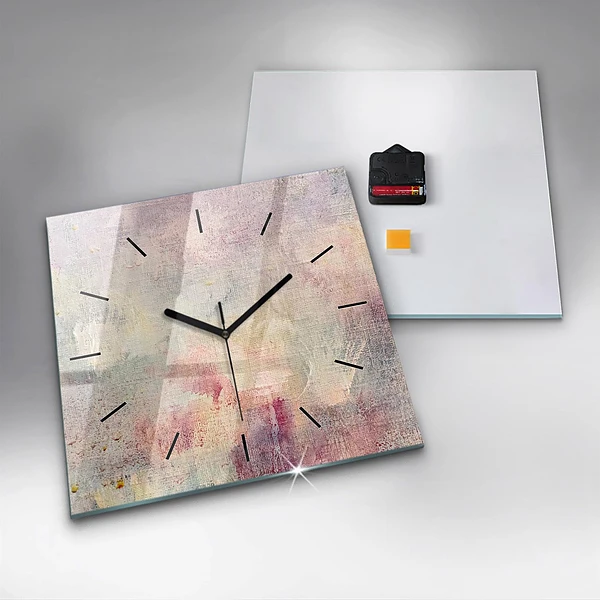 Wanduhr modern quadratisch Gemalte Abstraktion