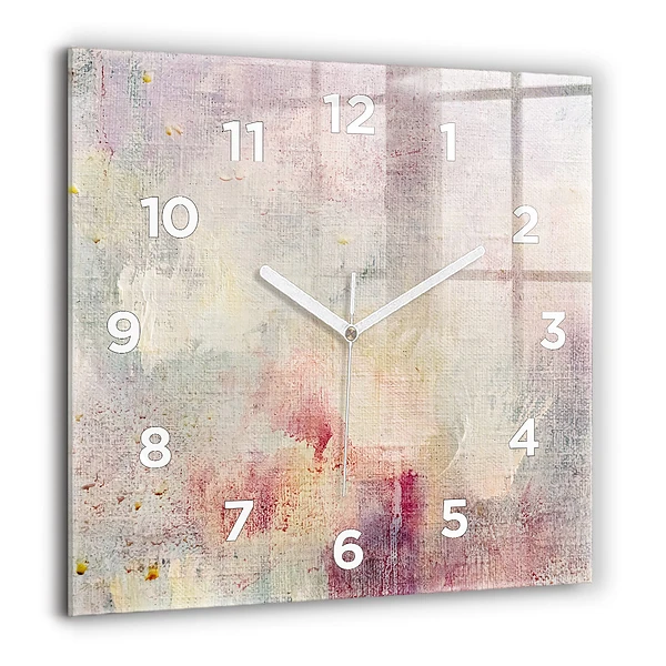 Wanduhr modern quadratisch Gemalte Abstraktion