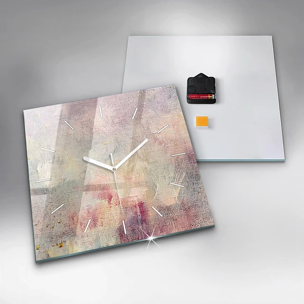 Wanduhr modern quadratisch Gemalte Abstraktion