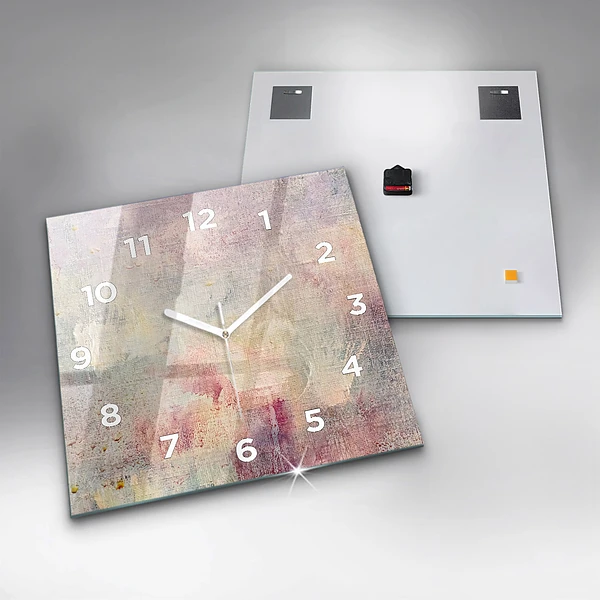 Wanduhr modern quadratisch Gemalte Abstraktion