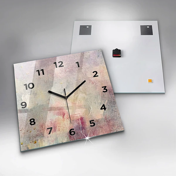 Wanduhr modern quadratisch Gemalte Abstraktion