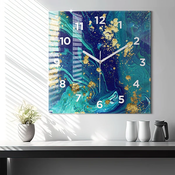 Wanduhr modern quadratisch Moderne Abstraktion