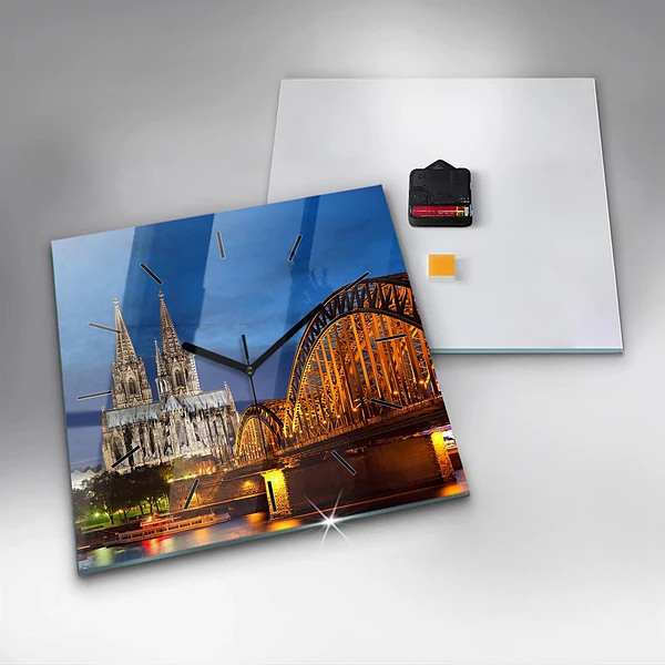 Wanduhr quadratisch mit motiv Brücke in Deutschland