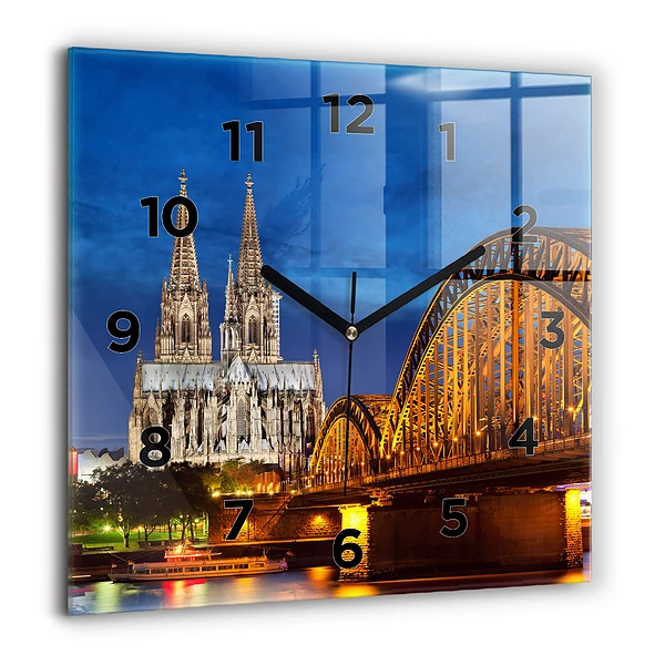 Wanduhr quadratisch mit motiv Brücke in Deutschland