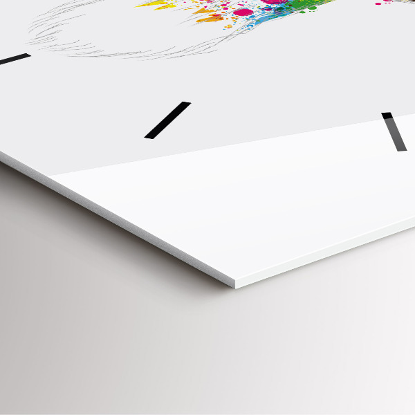 Wanduhr quadratisch Kopf eines farbigen Hirsches