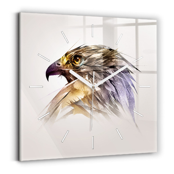Wanduhr modern quadratisch Raubvogel