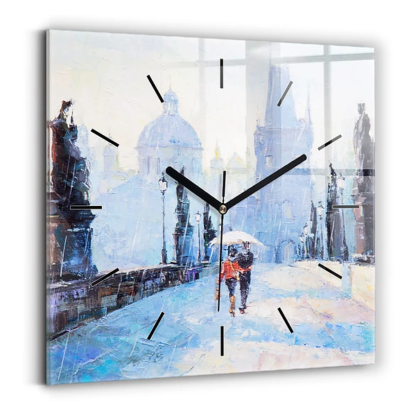 Wanduhr quadratisch mit motiv Ölgemälde