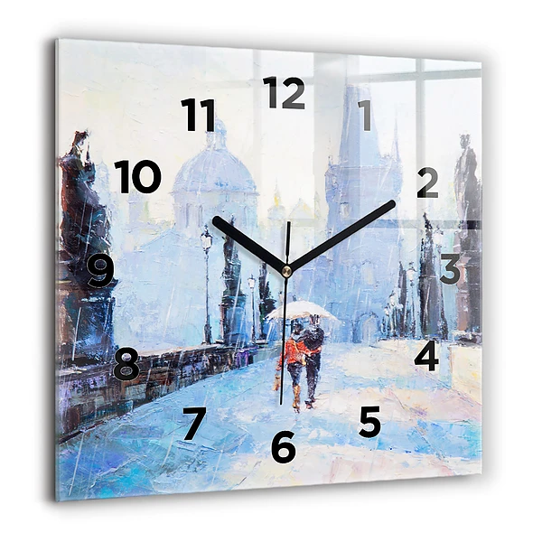Wanduhr quadratisch mit motiv Ölgemälde