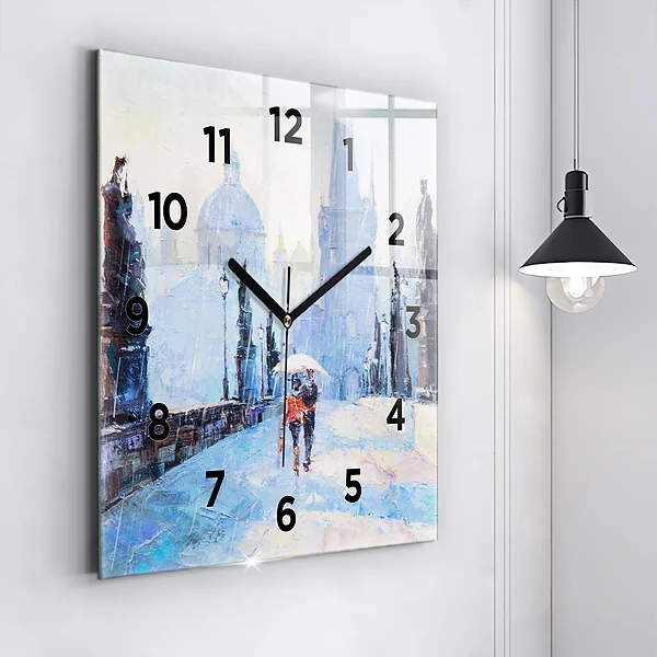 Wanduhr quadratisch mit motiv Ölgemälde