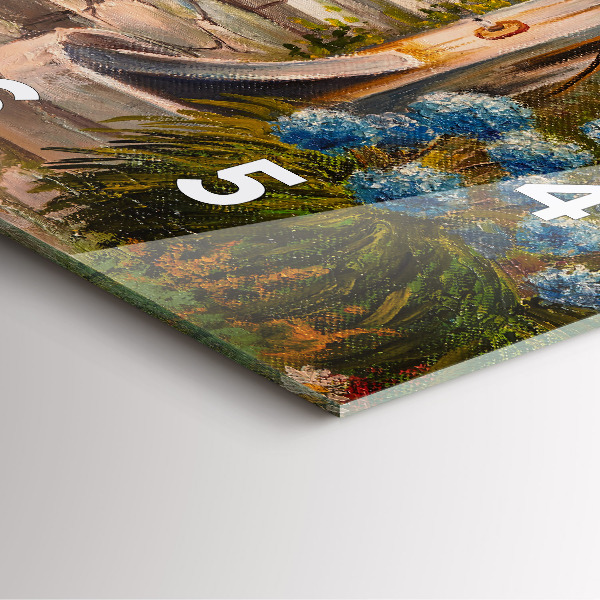 Wanduhr quadratisch Ölkomposition in einem Wald