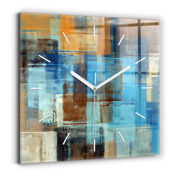 Wanduhr modern quadratisch Bunter Hintergrund - abstrakt