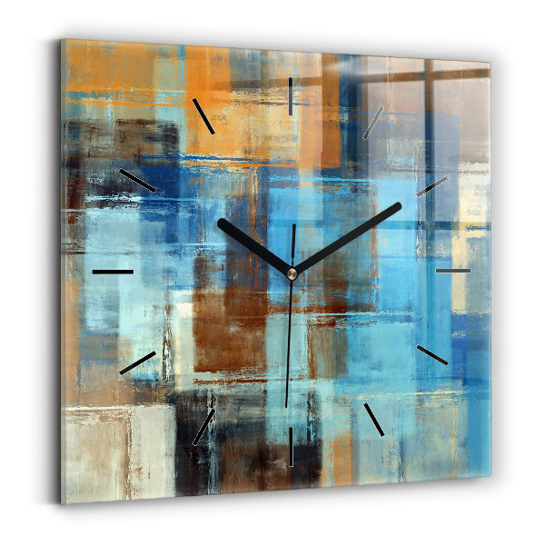 Wanduhr modern quadratisch Bunter Hintergrund - abstrakt