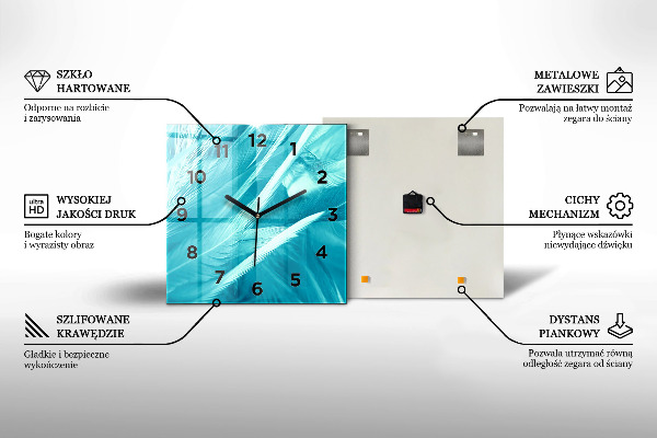 Wanduhr modern quadratisch Bunter Hintergrund - abstrakt