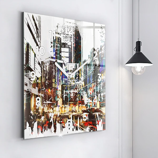 Wanduhr quadratisch New York City