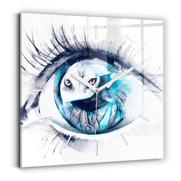 Wanduhr quadratisch Illustration eines Wolfs