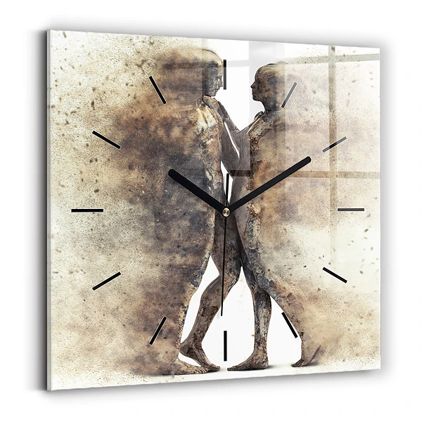 Wanduhr quadratisch mit motiv Abstraktion Menschen Sand