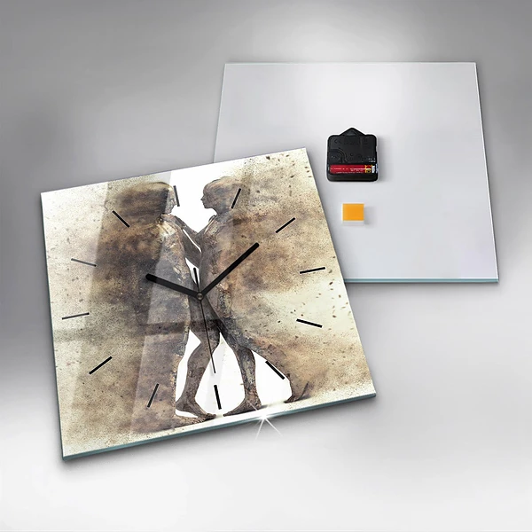 Wanduhr quadratisch mit motiv Abstraktion Menschen Sand