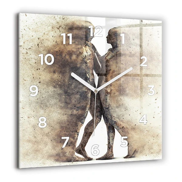 Wanduhr quadratisch mit motiv Abstraktion Menschen Sand