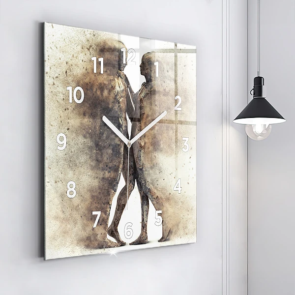 Wanduhr quadratisch mit motiv Abstraktion Menschen Sand