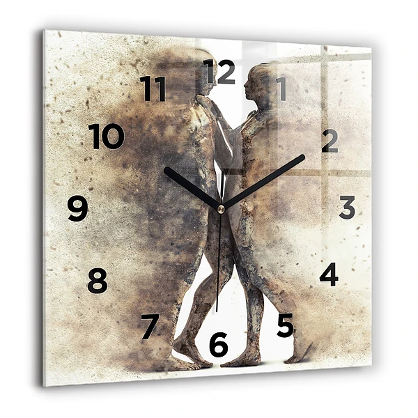 Wanduhr quadratisch mit motiv Abstraktion Menschen Sand