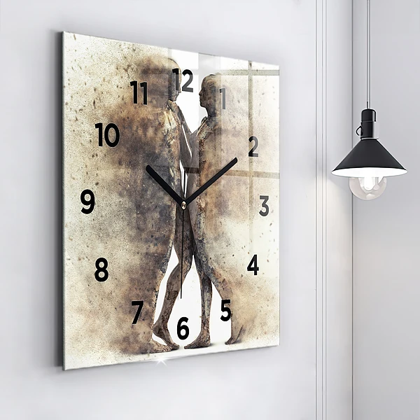 Wanduhr quadratisch mit motiv Abstraktion Menschen Sand
