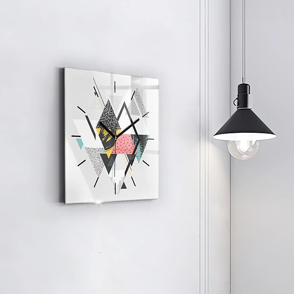 Wanduhr modern quadratisch Geometrisches Muster