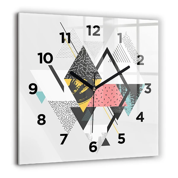Wanduhr modern quadratisch Geometrisches Muster