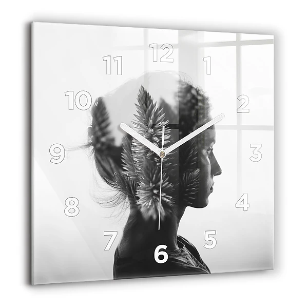 Wanduhr quadratisch mit motiv Menschliche Empfindsamkeit des Denkens