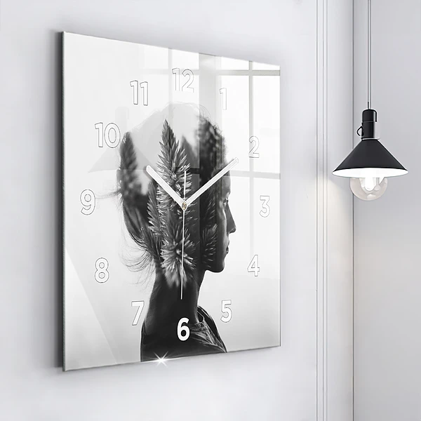 Wanduhr quadratisch mit motiv Menschliche Empfindsamkeit des Denkens
