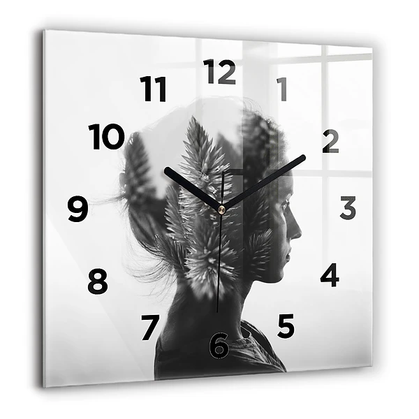 Wanduhr quadratisch mit motiv Menschliche Empfindsamkeit des Denkens