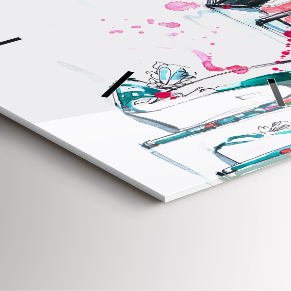 Wanduhr modern quadratisch Element der Weiblichkeit