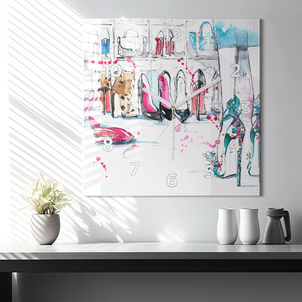 Wanduhr modern quadratisch Element der Weiblichkeit