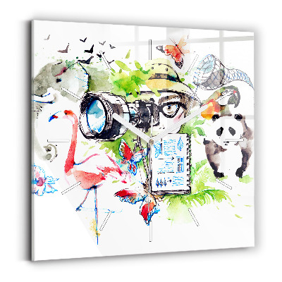 Wanduhr quadratisch mit motiv Zoologe