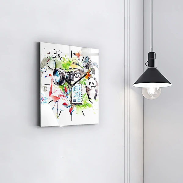 Wanduhr quadratisch mit motiv Zoologe