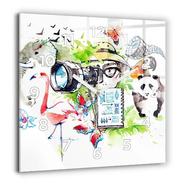 Wanduhr quadratisch mit motiv Zoologe