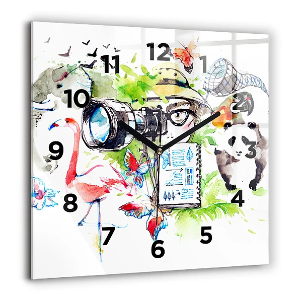 Wanduhr quadratisch mit motiv Zoologe