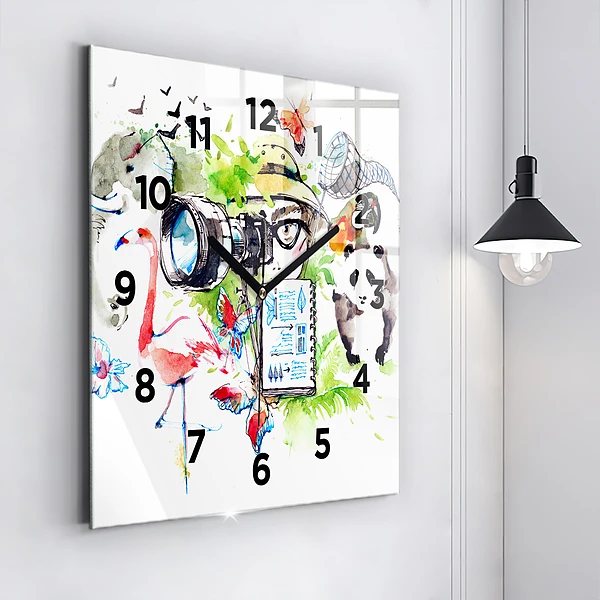 Wanduhr quadratisch mit motiv Zoologe