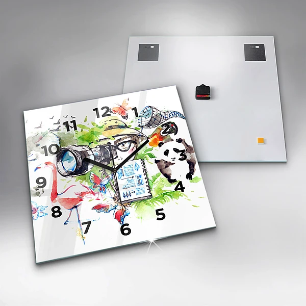 Wanduhr quadratisch mit motiv Zoologe