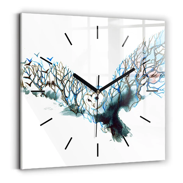 Wanduhr quadratisch Freiheit und die Natur der Vögel
