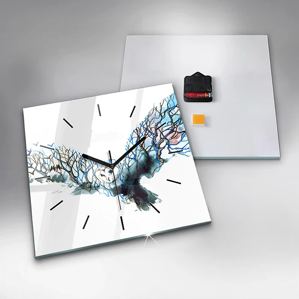 Wanduhr quadratisch Freiheit und die Natur der Vögel