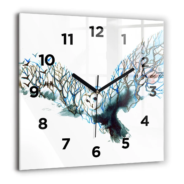 Wanduhr quadratisch Freiheit und die Natur der Vögel