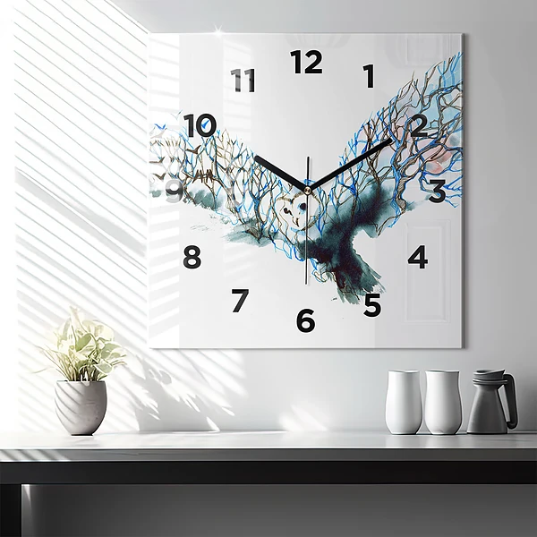 Wanduhr quadratisch Freiheit und die Natur der Vögel