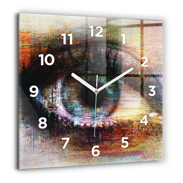 Wanduhr quadratisch mit motiv Straßenkunst Auge