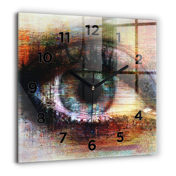 Wanduhr quadratisch mit motiv Straßenkunst Auge