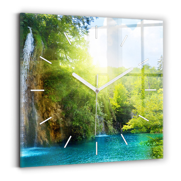 Wanduhr quadratisch Lagunenlandschaft