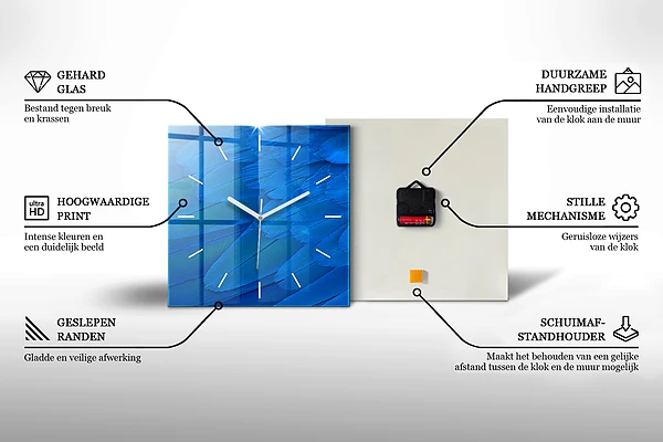 Wanduhr quadratisch Lagunenlandschaft
