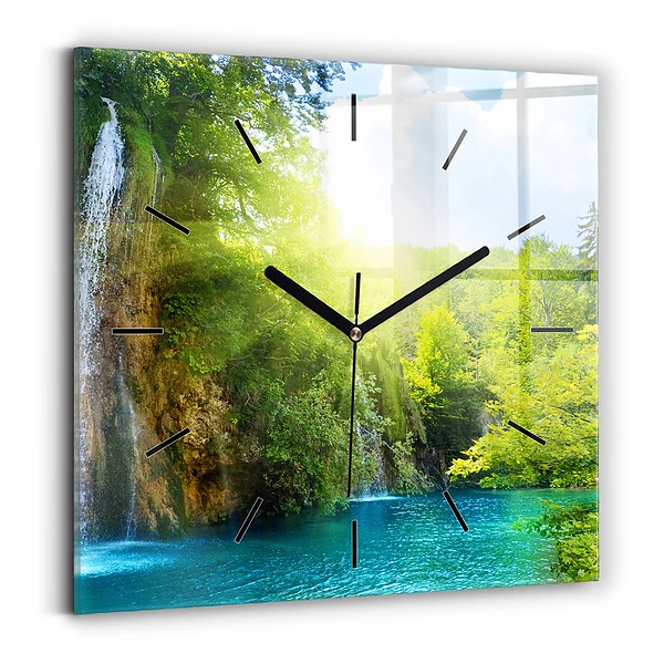 Wanduhr quadratisch Lagunenlandschaft