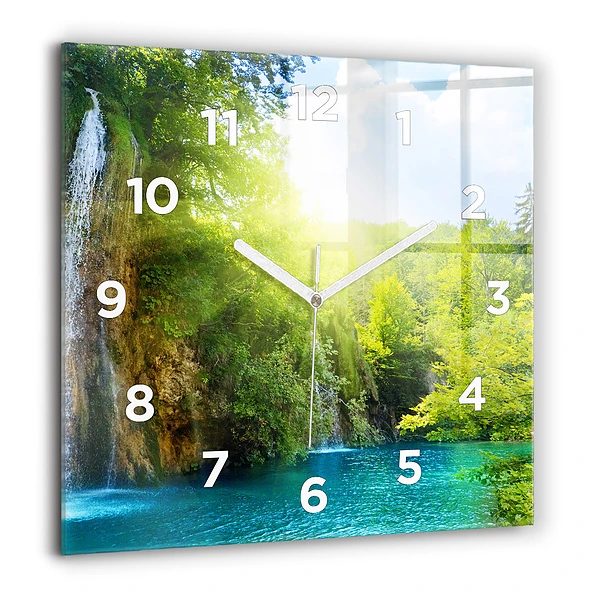 Wanduhr quadratisch Lagunenlandschaft