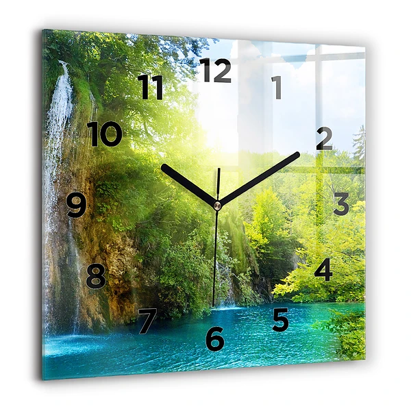 Wanduhr quadratisch Lagunenlandschaft